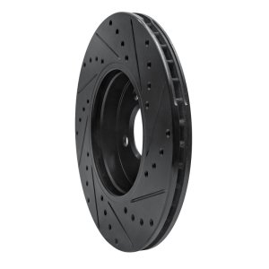 Mini Cooper Brake Rotor (1) - Front Left - R1 Concepts - Drilled & Slotted - Black - `02-`06